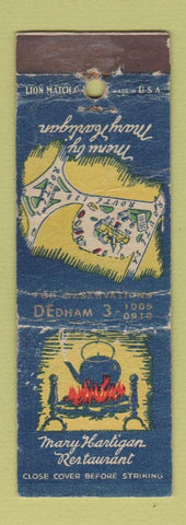 Matchbook Cover - Mary Harlingan Restaurant WORN