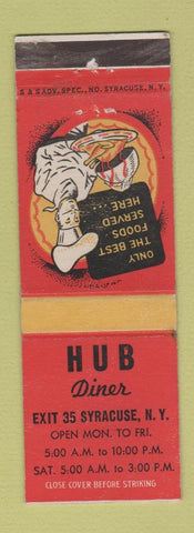 Matchbook Cover - Hub Diner Syracuse NY
