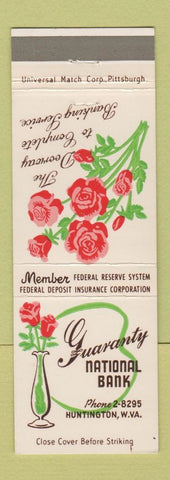 Matchbook Cover - Guaranty National Bank Huntington WV