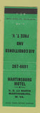 Matchbook Cover - Martinsburg Motel Martinsburg WV