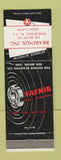 Matchbook Cover - Fafnir Ball Bearings Wheeling WV