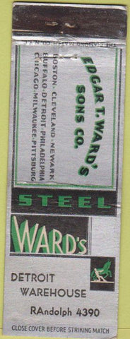Matchbook Cover - Ward's Steel Detroit MI CREASE