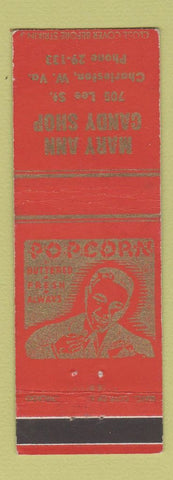 Matchbook Cover - Mary Ann Candy Shop Charleston WV Popcorn