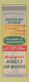 Matchbook Cover - Miracle Car Wash Washington DC