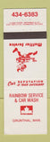 Matchbook Cover - Rainbow Service Car Wash Grunthal MB