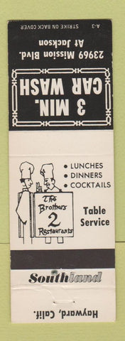 Matchbook Cover - 3 Minute Car Wash Hayward CA