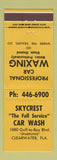 Matchbook Cover - Skycrest Car Wash Clearwater FL