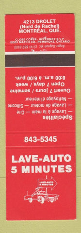 Matchbook Cover - Lave Car Wash Montreal QC