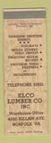 Matchbook Cover - Elco Lumber Norfolk VA