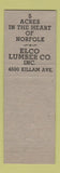 Matchbook Cover - Elco Lumber Norfolk VA
