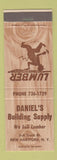 Matchbook Cover - Daniel's Building Supply Lumber New Hartford NY