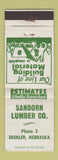 Matchbook Cover - Sanborn Lumber Deshler NE