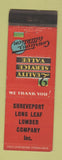 Matchbook Cover - Shreveport Long Leaf Lumber LA