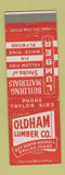 Matchbook Cover - Oldham Lumber Dallas TX