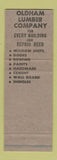 Matchbook Cover - Oldham Lumber Dallas TX