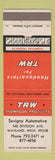 Matchbook Cover - TRW Thompson Products Auto Sevigny Wayland MI