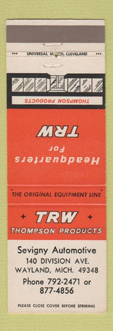 Matchbook Cover - TRW Thompson Products Auto Sevigny Wayland MI