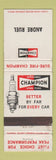 Matchbook Cover - Champion Spark Plugs Andre Ruel Canada