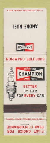 Matchbook Cover - Champion Spark Plugs Andre Ruel Canada