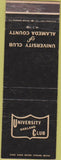 Matchbook Cover - University Club Oakland CA WEAR