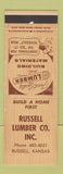 Matchbook Cover - Russell Lumber Russell KS