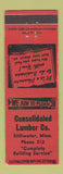 Matchbook Cover - Consolidated Lumber Stillwater MN