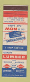 Matchbook Cover - Diamond Building Materials Lumber