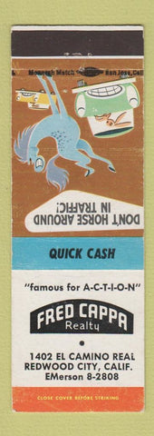 Matchbook Cover - Fred Cappa Real Estate Redwood City CA