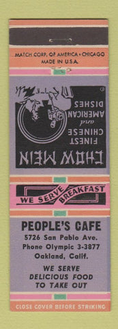 Matchbook Cover - People's Cafe Oakland CA