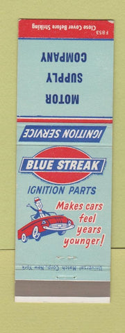 Matchbook Cover - Blue Streak Ignition Parts Motor Supply Company