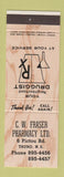 Matchbook Cover - CW Fraser Drug Store Truro NS