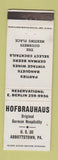 Matchbook Cover - Hofbrauhaus German Restaurant Abbottstown PA