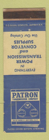 Matchbook Cover - Patron Transmission New York City auto parts