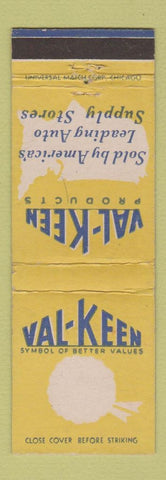 Matchbook Cover - Val Keen Auto Parts WEAR