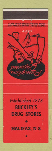 Matchbook Cover - Buckley's Drug Stores Halifax NS