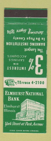Matchbook Cover - Elmhurst National Bank IL