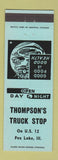 Matchbook Cover - Thompson's Truck Stop Fox Lake IL