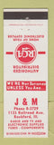 Matchbook Cover - J&M RCA Radio TV Rockford IL