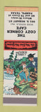 Matchbook Cover - Cozy Corner Cafe Pampa TX hillbilly SAMPLE