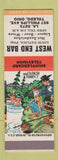 Matchbook Cover - West End Bar Toledo OH hillbilly SAMPLE