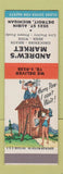 Matchbook Cover - Andrew's Market Grocery Detroit MI hillbilly SAMPLE