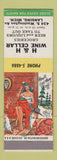 Matchbook Cover - H&H Wine Cellar Lansing MI hillbilly SAMPLE