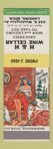 Matchbook Cover - H&H Wine Cellar Lansing MI hillbilly SAMPLE