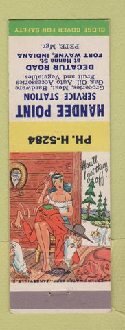 Matchbook Cover - Handee Point Service oil gas Fort Wayne IN hillbilly SAMPLE