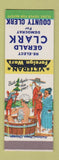 Matchbook Cover - Gerald Clark Count Clerk Election hillbilly SAMPLE