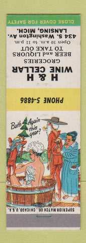 Matchbook Cover - H&H Wine Cellar Lansing MI hillbilly SAMPLE