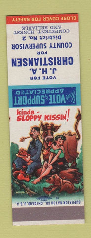 Matchbook Cover - Christiansen for County Supervisor  hillbilly SAMPLE
