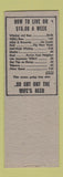 Matchbook Cover - Wallace's Restaurant  hillbilly SAMPLE