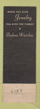 Matchbook Cover - Bulova Watches Chadband's Jewelry Bloomington IL
