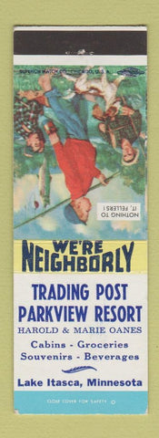 Matchbook Cover - Trading Post Parkview Resort Lake Itasca MN
